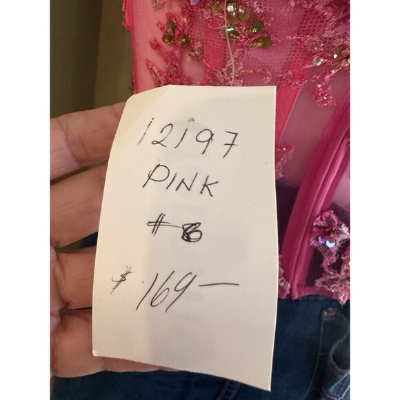 Spectacular Hot Pink CORSET EMBROIDERED Bead Sequin ! Small Fairy - Picture 3 of 6